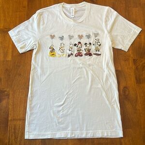 Cute Disney Character Print 100% Cotton Tee Shirt Adult Size S